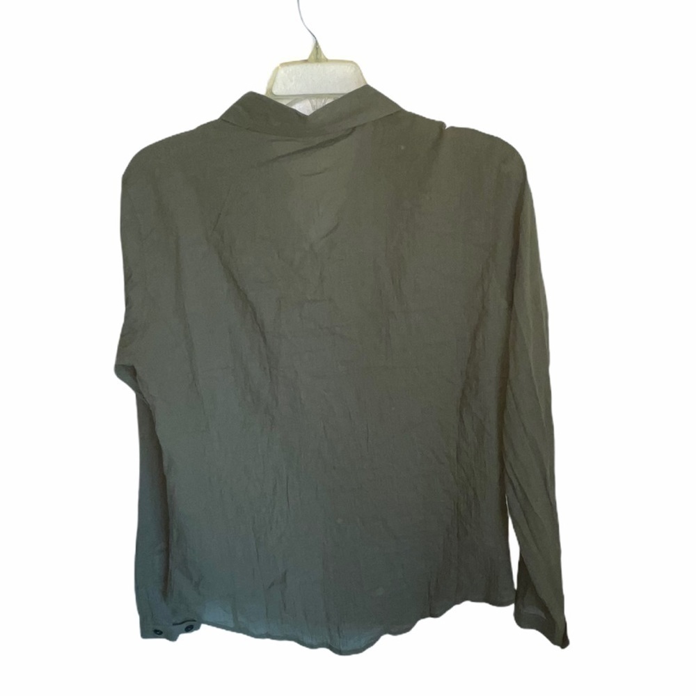 NWT-Cesnleoik Green Linen Button Down Shirt - Picture 5 of 8